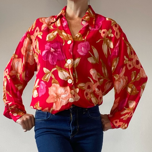 Vintage Pink Floral Blouse - Picture 7 of 14